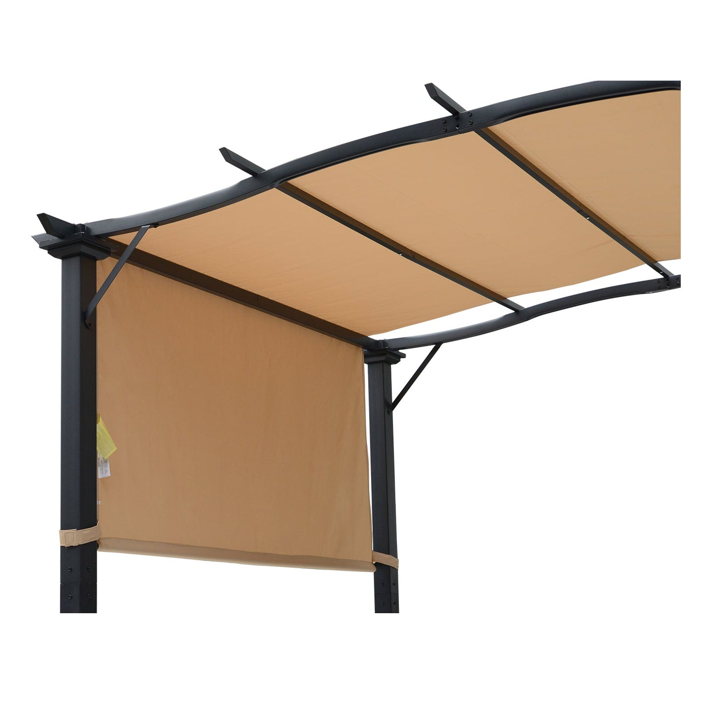 Retractable Pergola Garden Gazebo 3x2.45x2.3m, Khaki