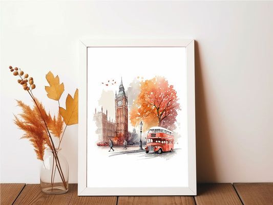 Autumn In London Seasonal Wall Home Decor Print