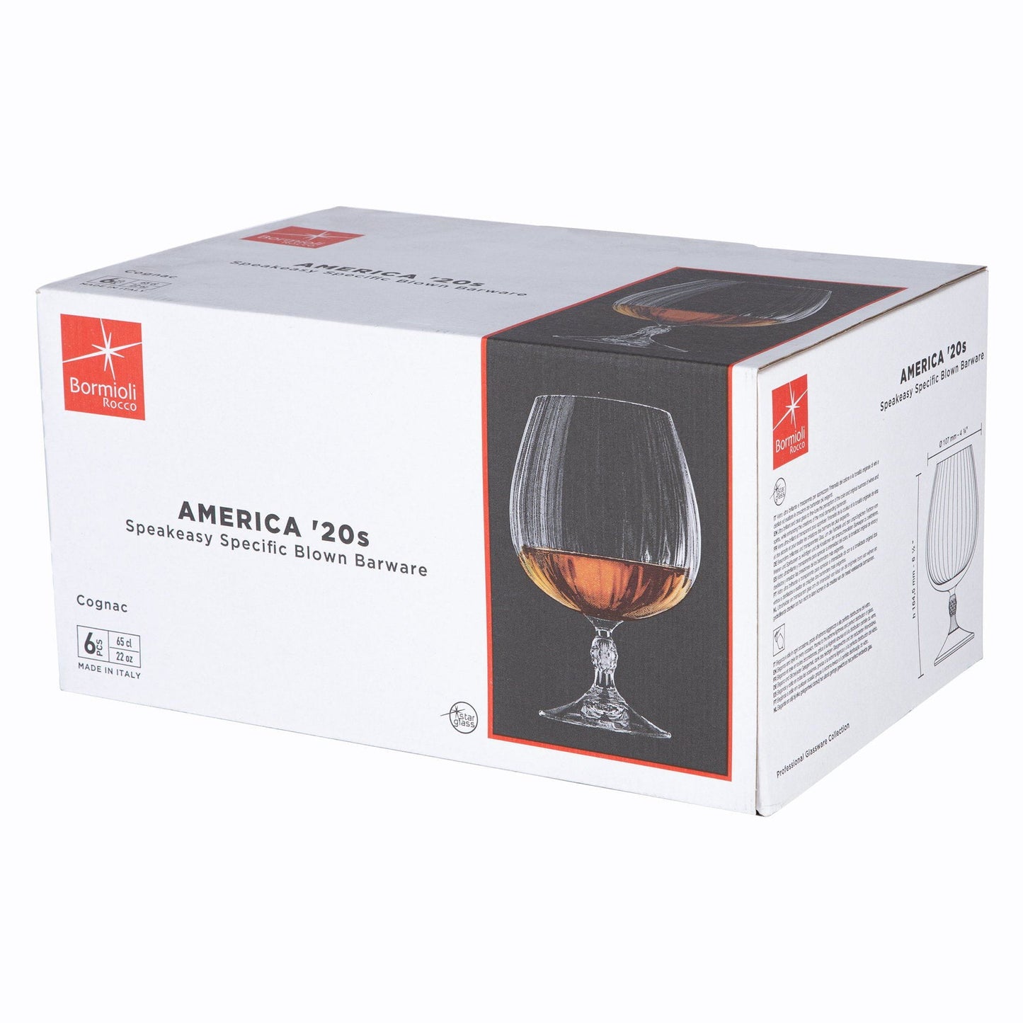 650ml America '20s Brandy Glasses - Pack of Six
