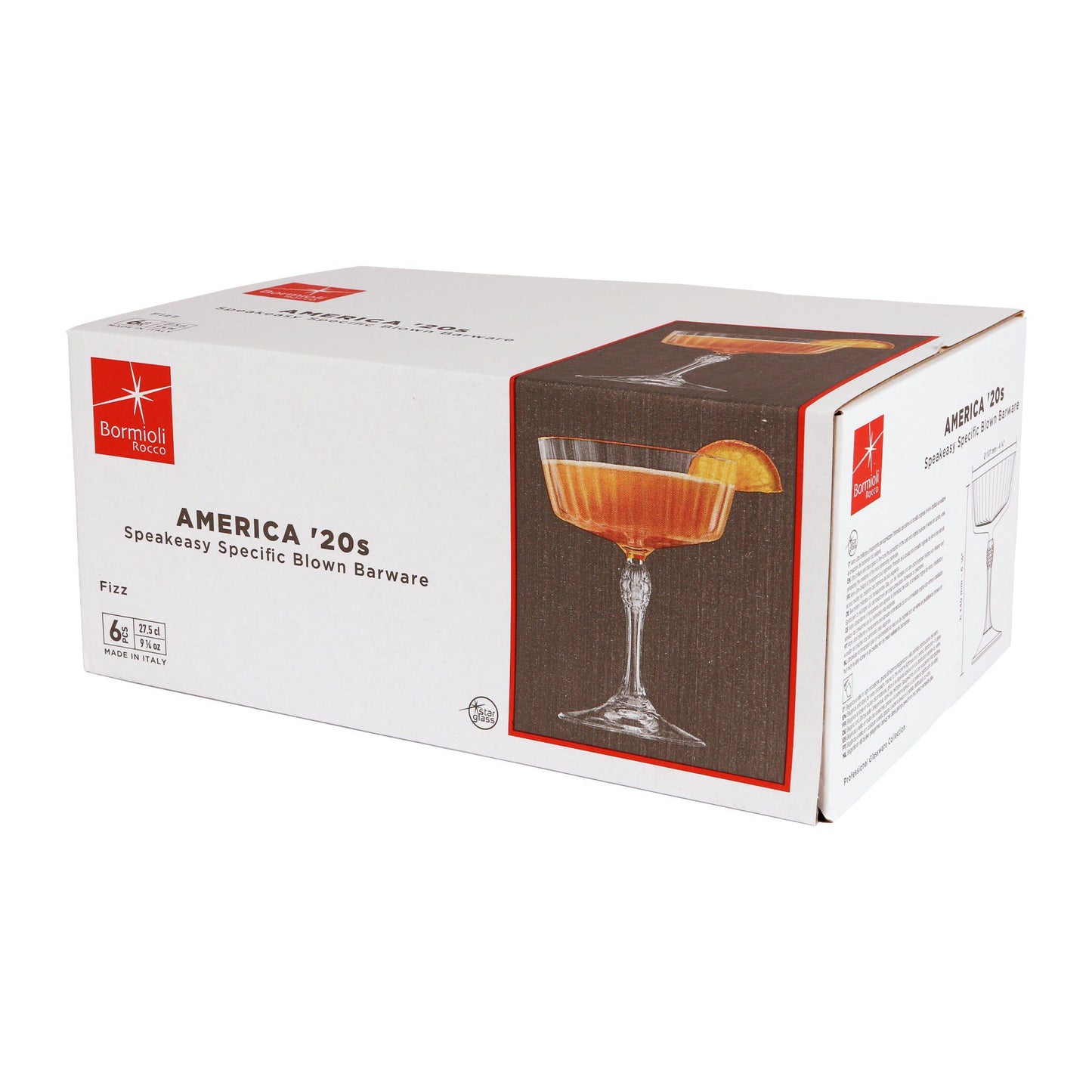 275ml America '20s Champagne Saucers - Pack of Six