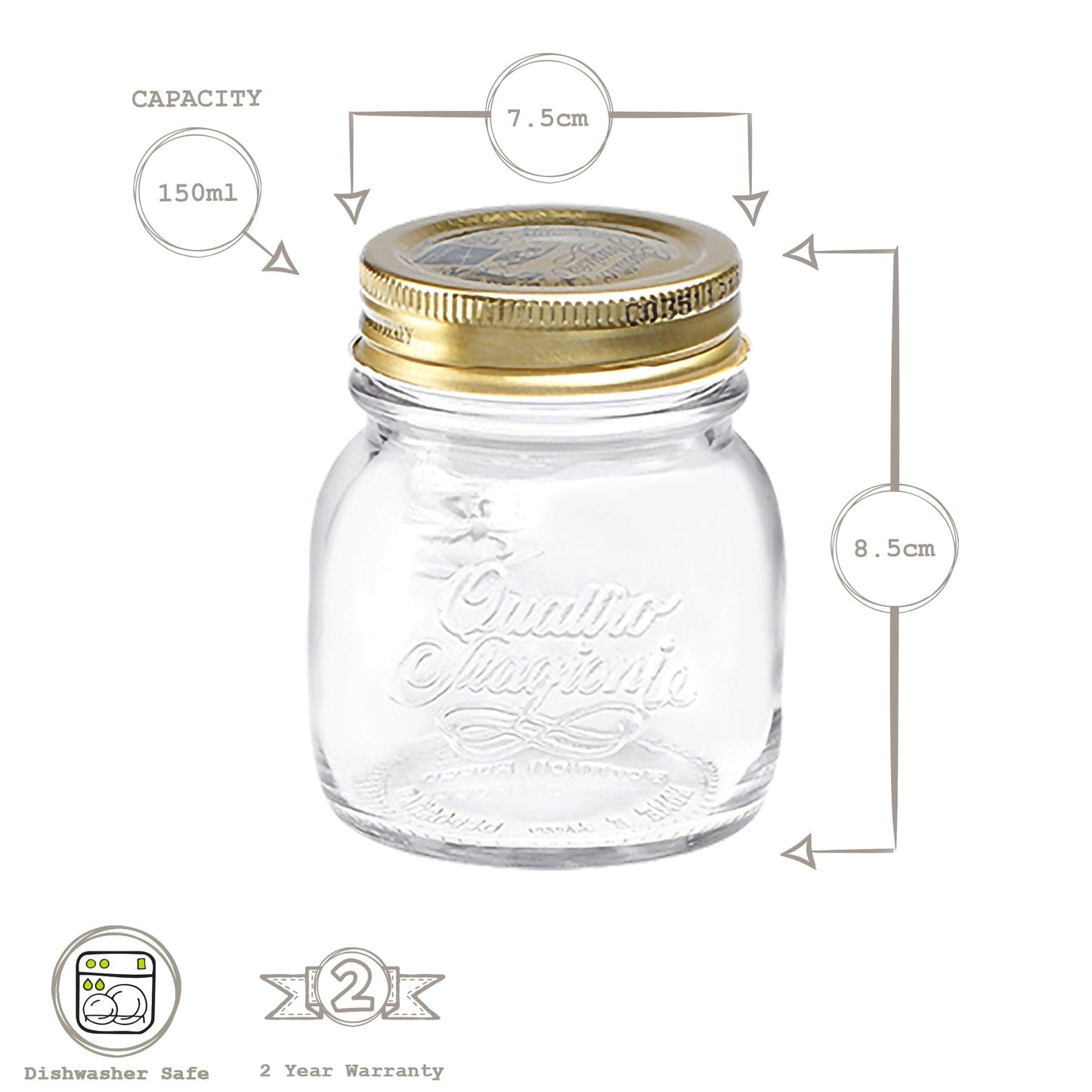 150ml Quattro Stagioni Glass Storage Jar