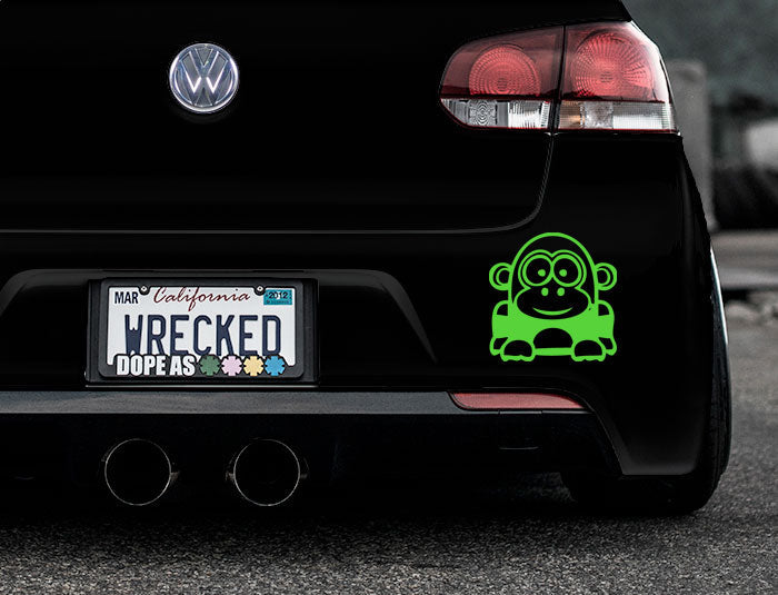 Funny Cartoon Gorilla Bumper Car Sticker