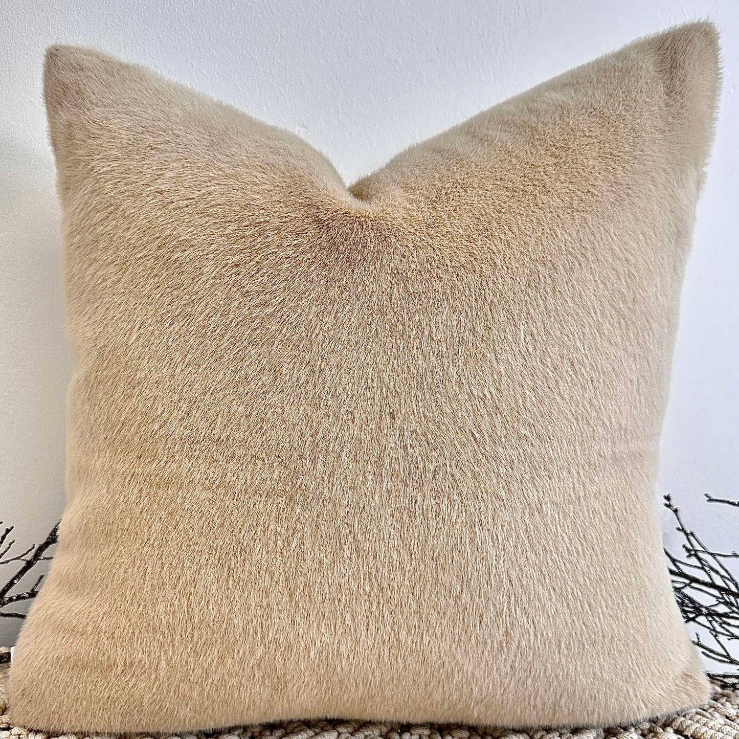 The Couture Cushion - The Luxury Beige Faux Fur - Style No. 116