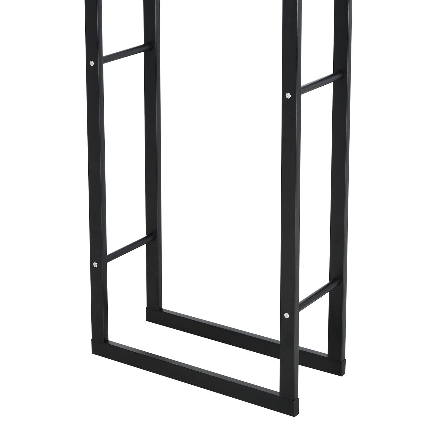 150x40cm Metal Firewood Log Holder Rack Double Tier w/ Balanced Base Side Rails