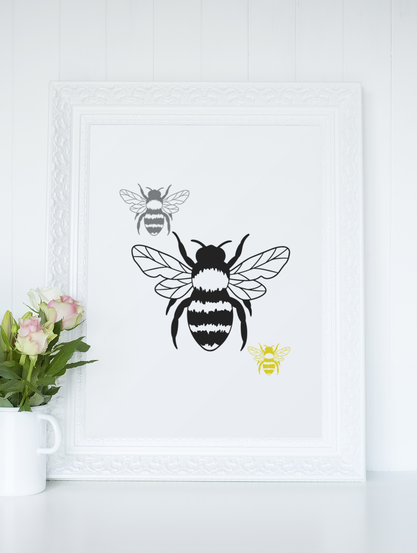 Bumble Bees Simple Bedroom Dressing Room Home Wall Decor Print