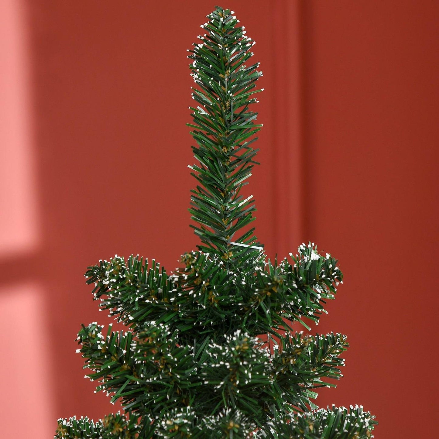 5.5FT Artificial Snow Dipped Christmas Tree Xmas Pencil Tree Holiday Home Indoor Decoration with Foldable Black Stand