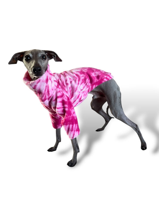 Fleece Jumper - Pink Tie Dye