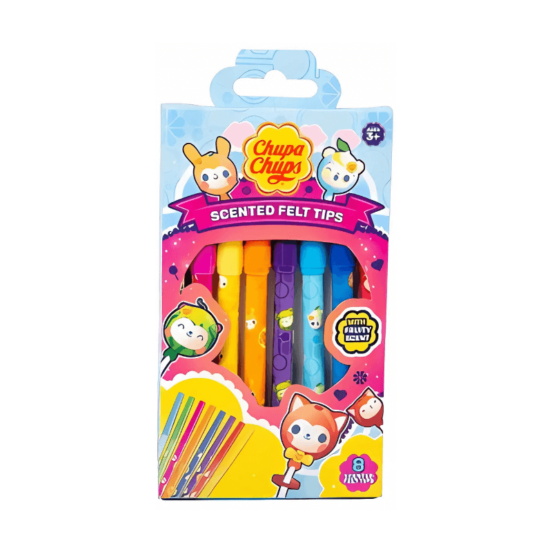 Wholesale Chupa Chups Fruit Scented Felt Tips 8 Pack - (Case of 12)
