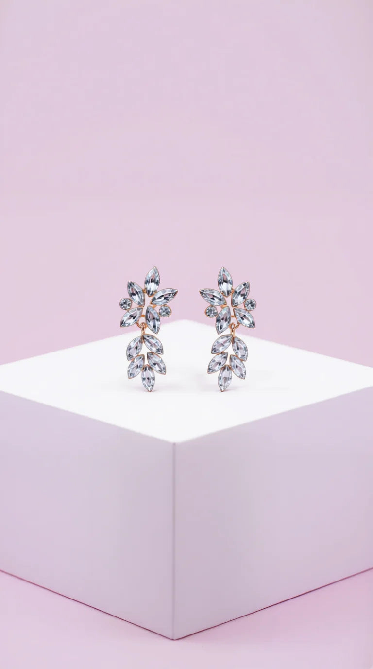 Flower Crystal Drop & Dangle Earrings