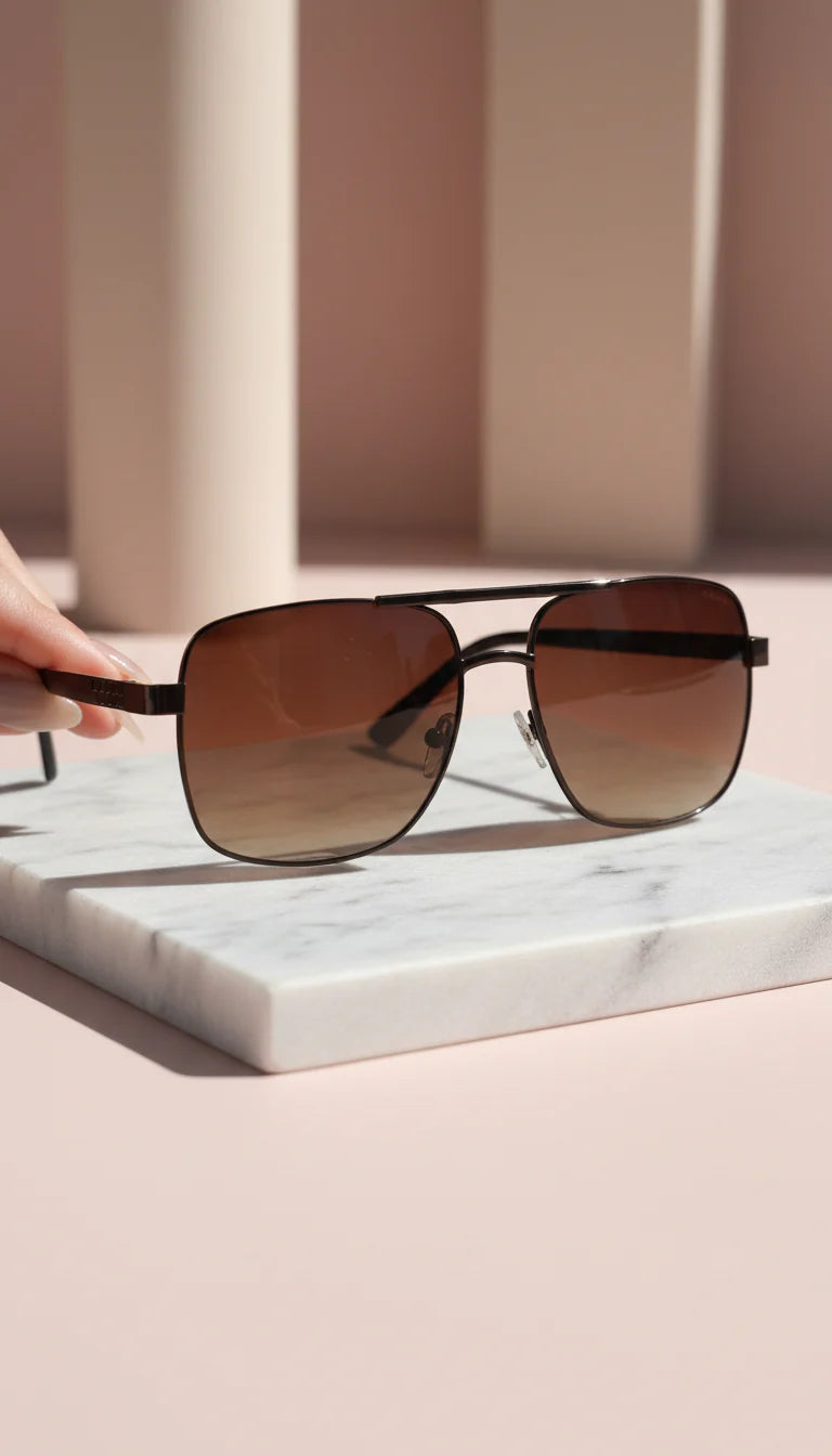 Brown Aviator Sunglasses box of 12