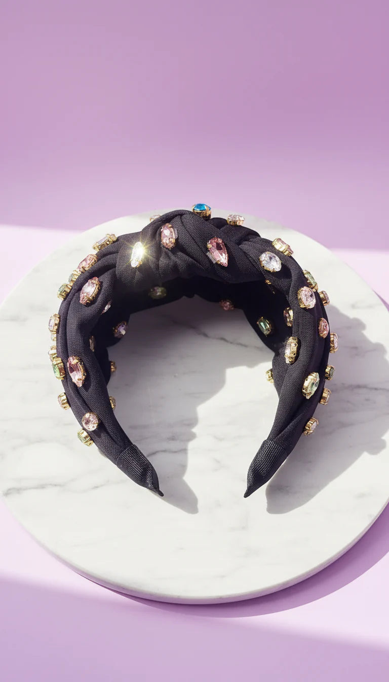 Jeweled Crystal Statement Knot Hairband Hair Accessory