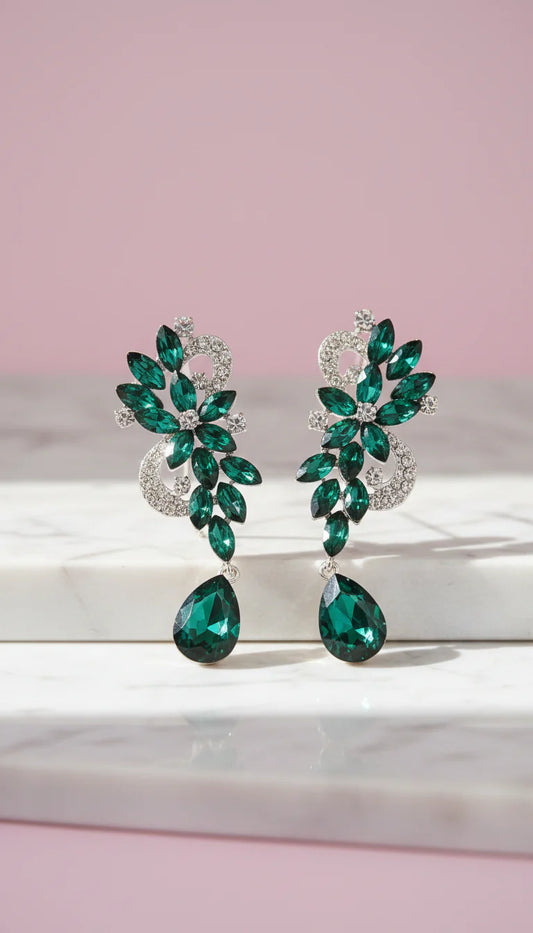 Curved Crystal Drop & Dangle Earrings