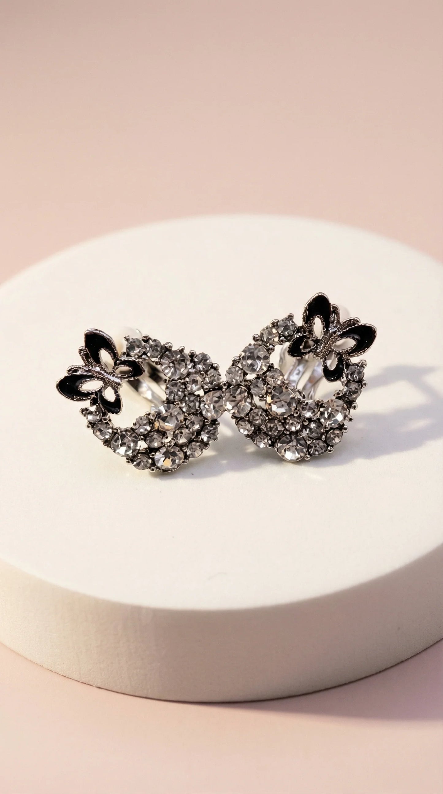 Butterfly Crystal Non Pierced Clip On Earrings