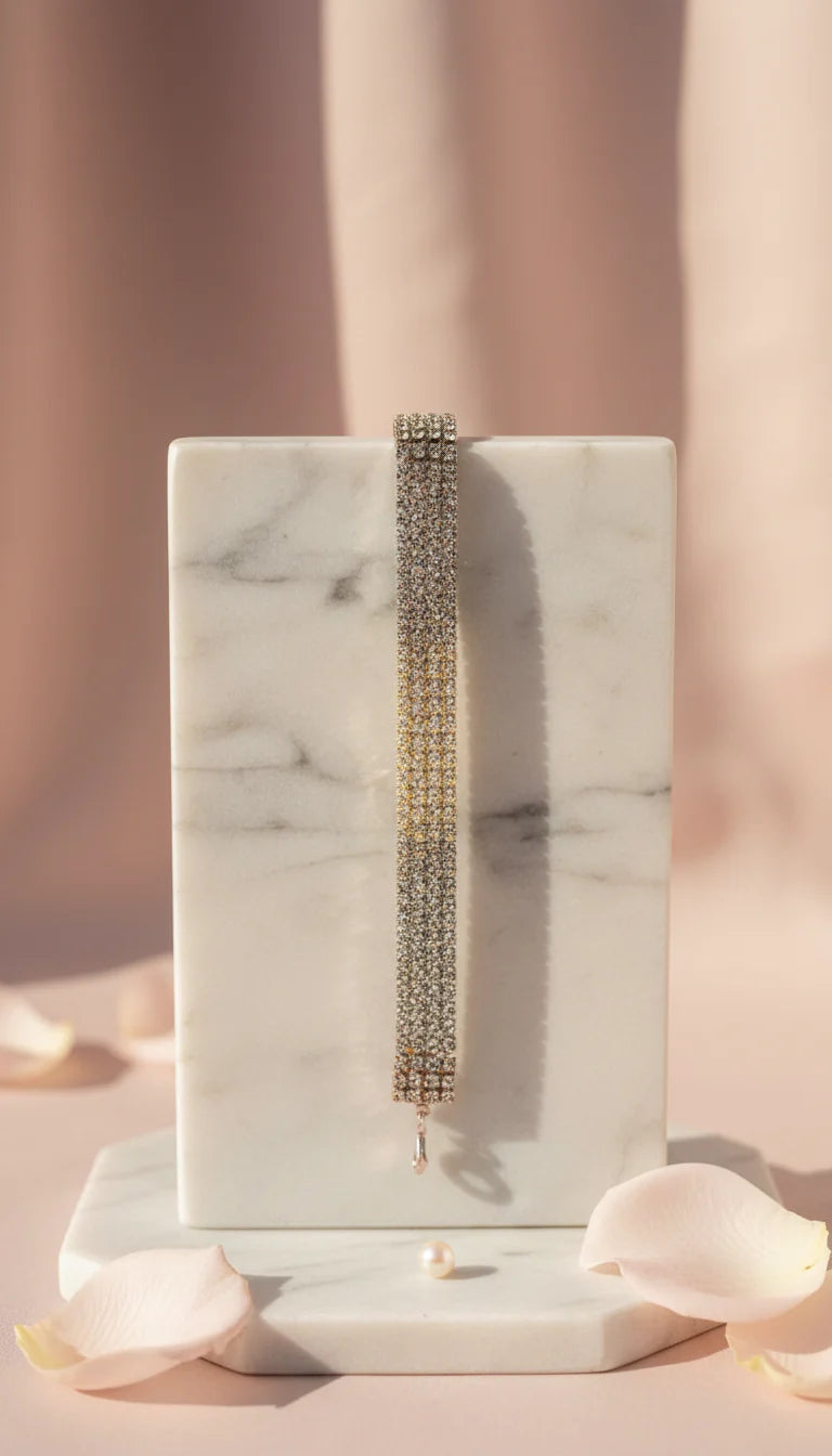 Chunky Adjustable Crystal Tennis Bracelet