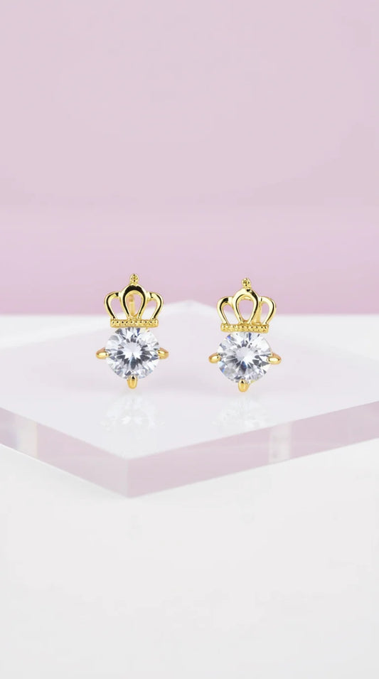 Crown Crystal Stud Earrings