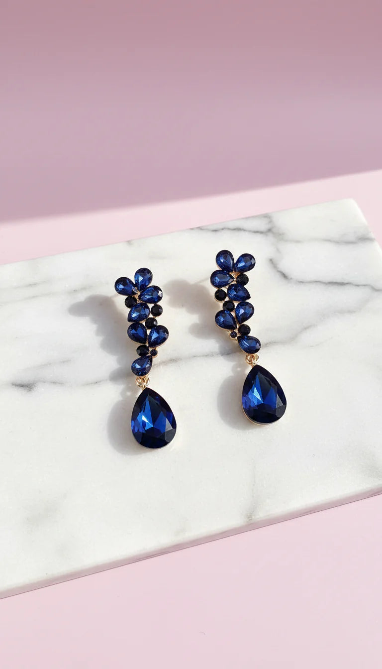 Teardrop Faceted Crystal Drop & Dangle Earrings