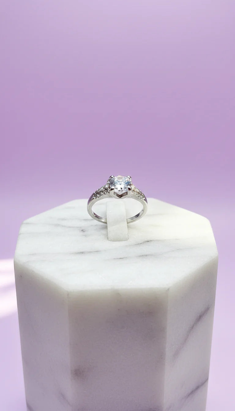 Crystal Ring Silver Box set of 12