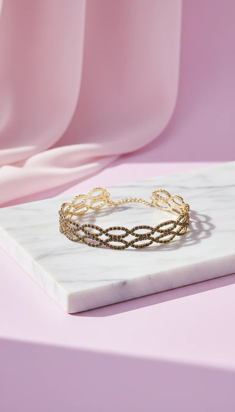 Oval Cut Out Crystal Tennis Bracelet