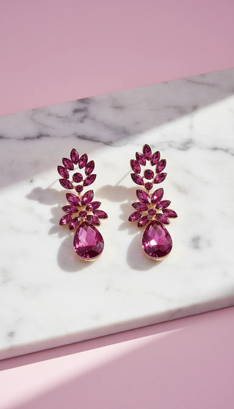 Baroque Teardrop Crystal Drop & Dangle Earrings