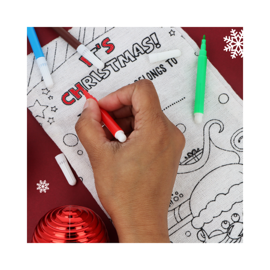 Colour Your Own Xmas Stocking With 4 Felt Tip Pens