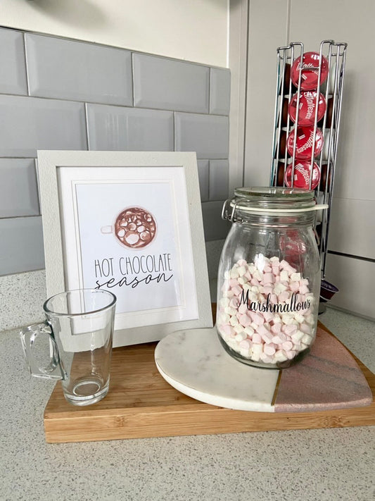 Hot Chocolate Season New Autumn Seasonal Wall Home Decor Print