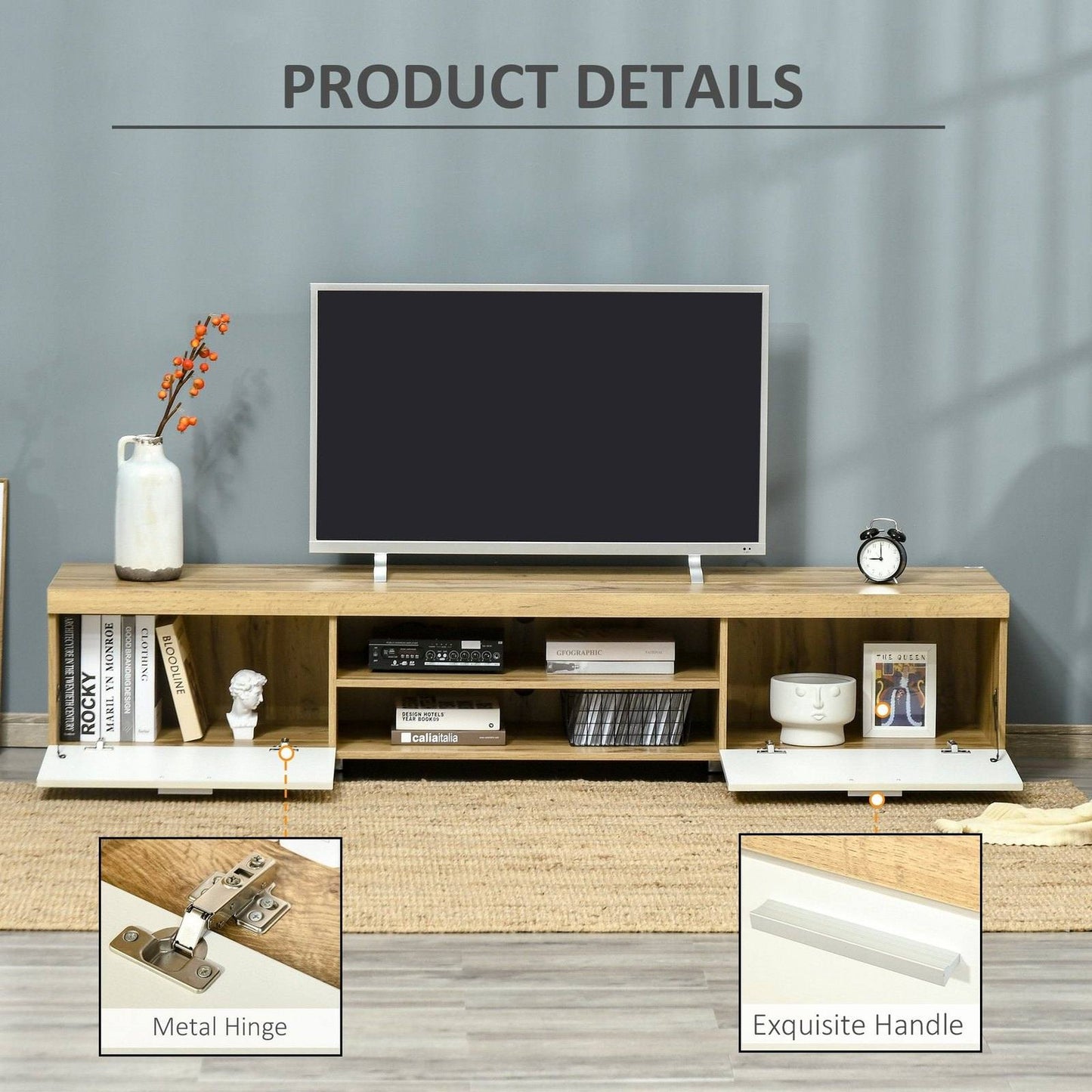 Herringbone Pattern TV Cabinet