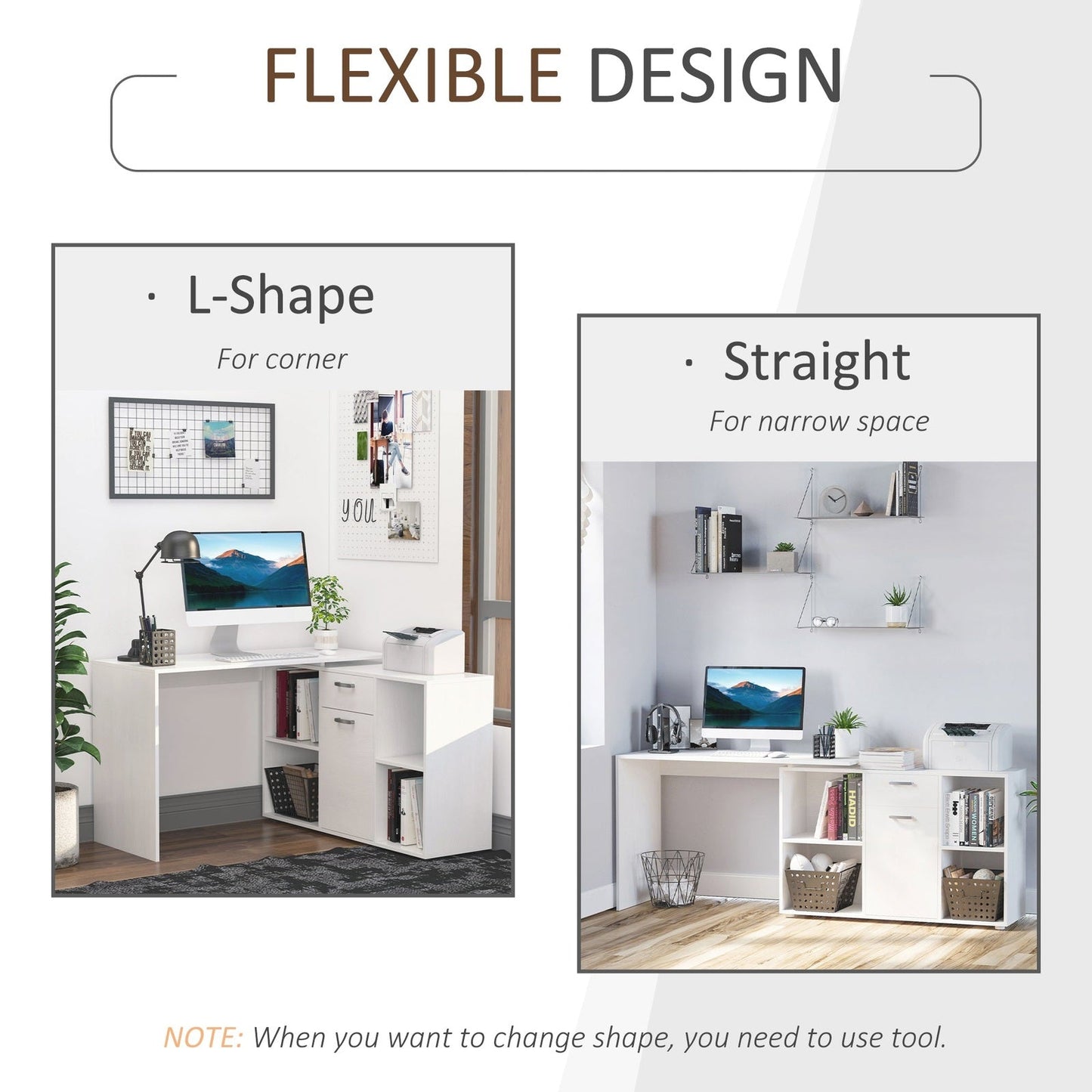 Modern L-Shaped Computer Desk
