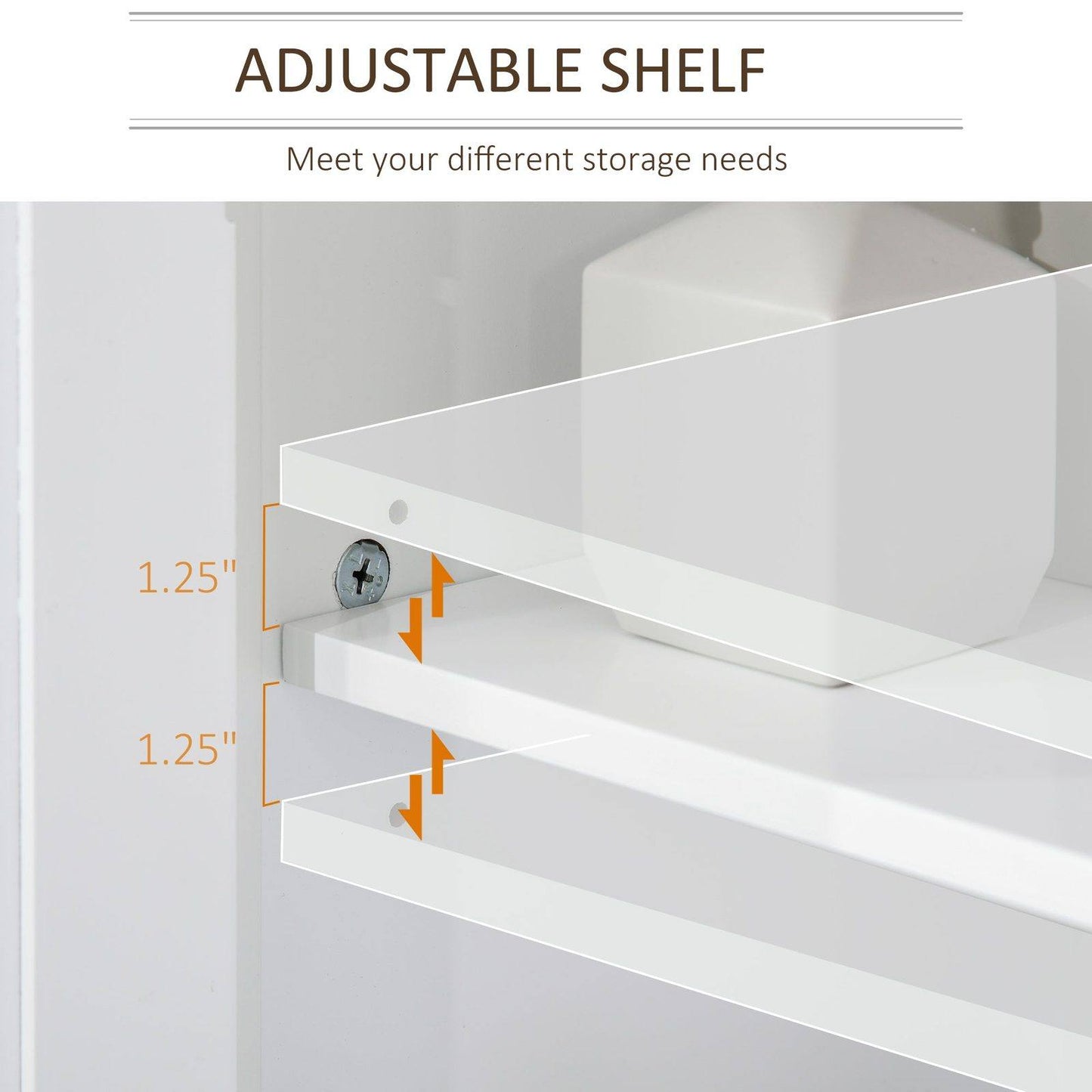 kleankin Bathroom Pedestal Under Sink Cabinet Storage Standing Unit w/ 2 Door Space Saver