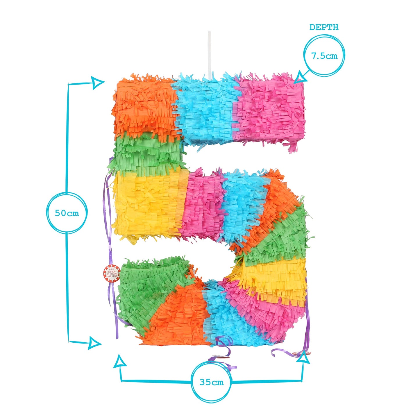 Large Number 5 Pinata Party Set