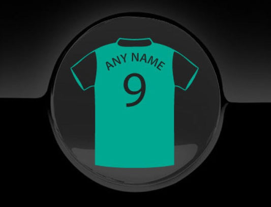 Personalised Football T-Shirt Fuel Cap Cover Car Sticker