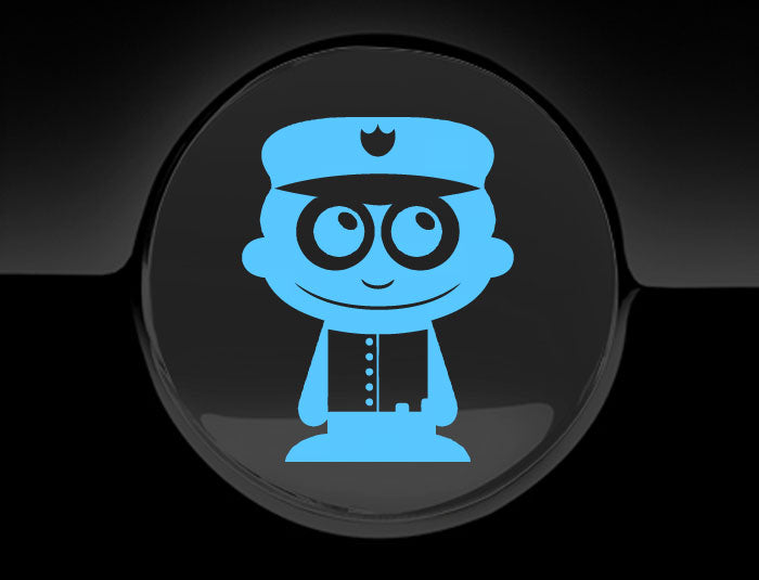 Adorable Policeman Fuel Cap Car Sticker