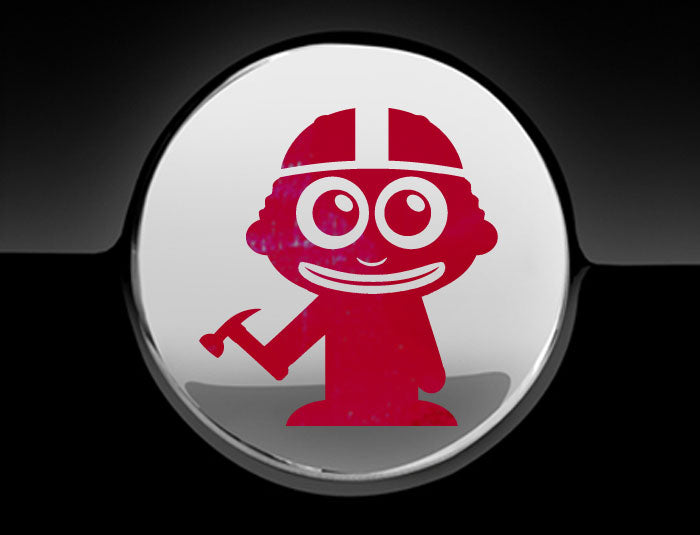 Adorable Construction Worker Fuel Cap Car Sticker