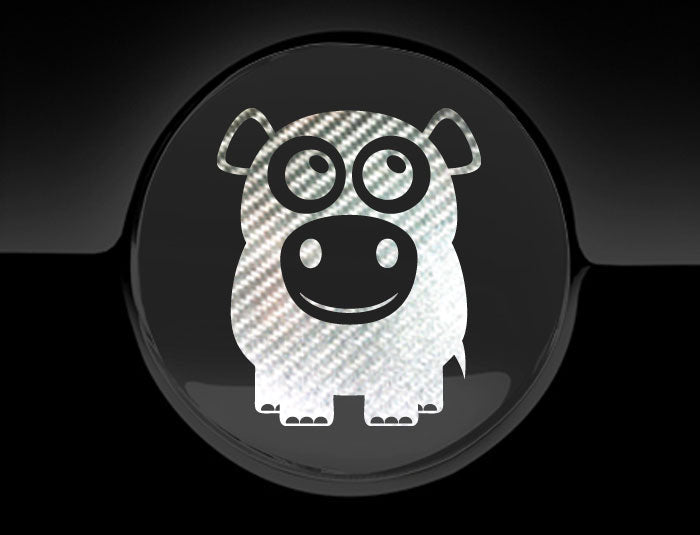 Adorable Hippo Fuel Cap Car Sticker