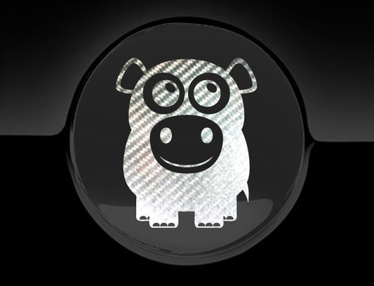 Adorable Hippo Fuel Cap Car Sticker