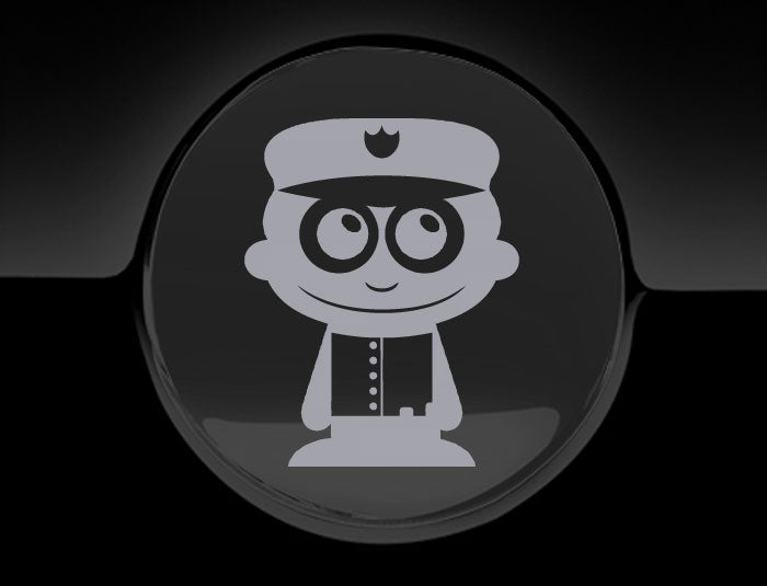 Adorable Policeman Fuel Cap Car Sticker
