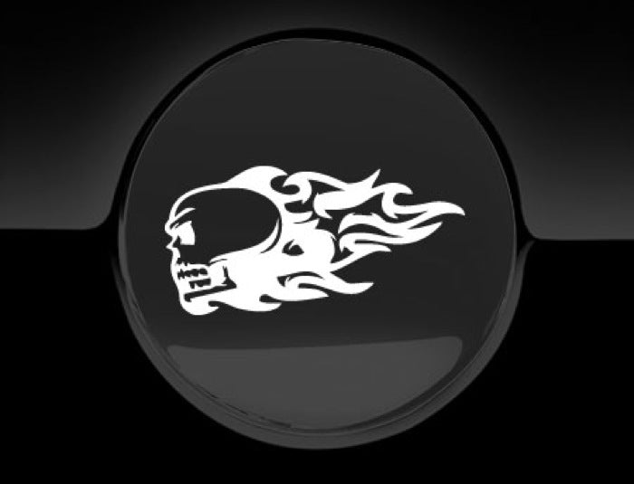 Flaming Skull Fuel Cap Cover Car Sticker