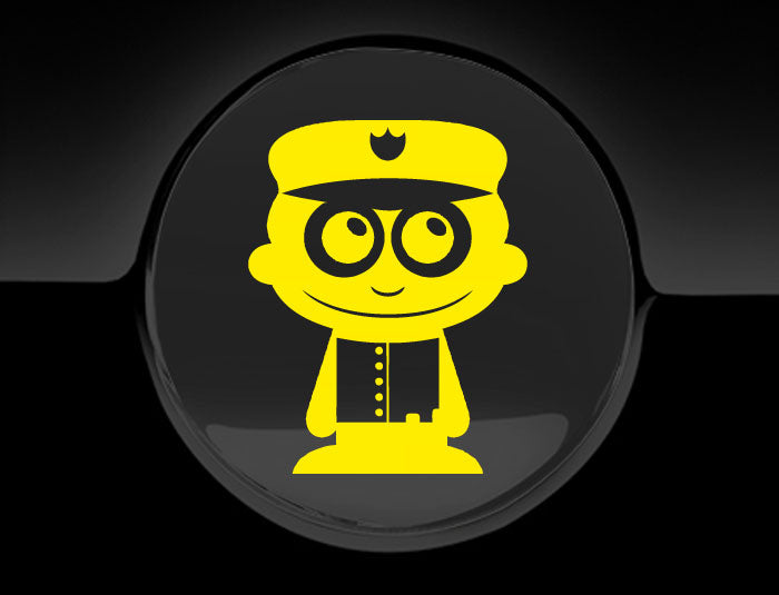 Adorable Policeman Fuel Cap Car Sticker