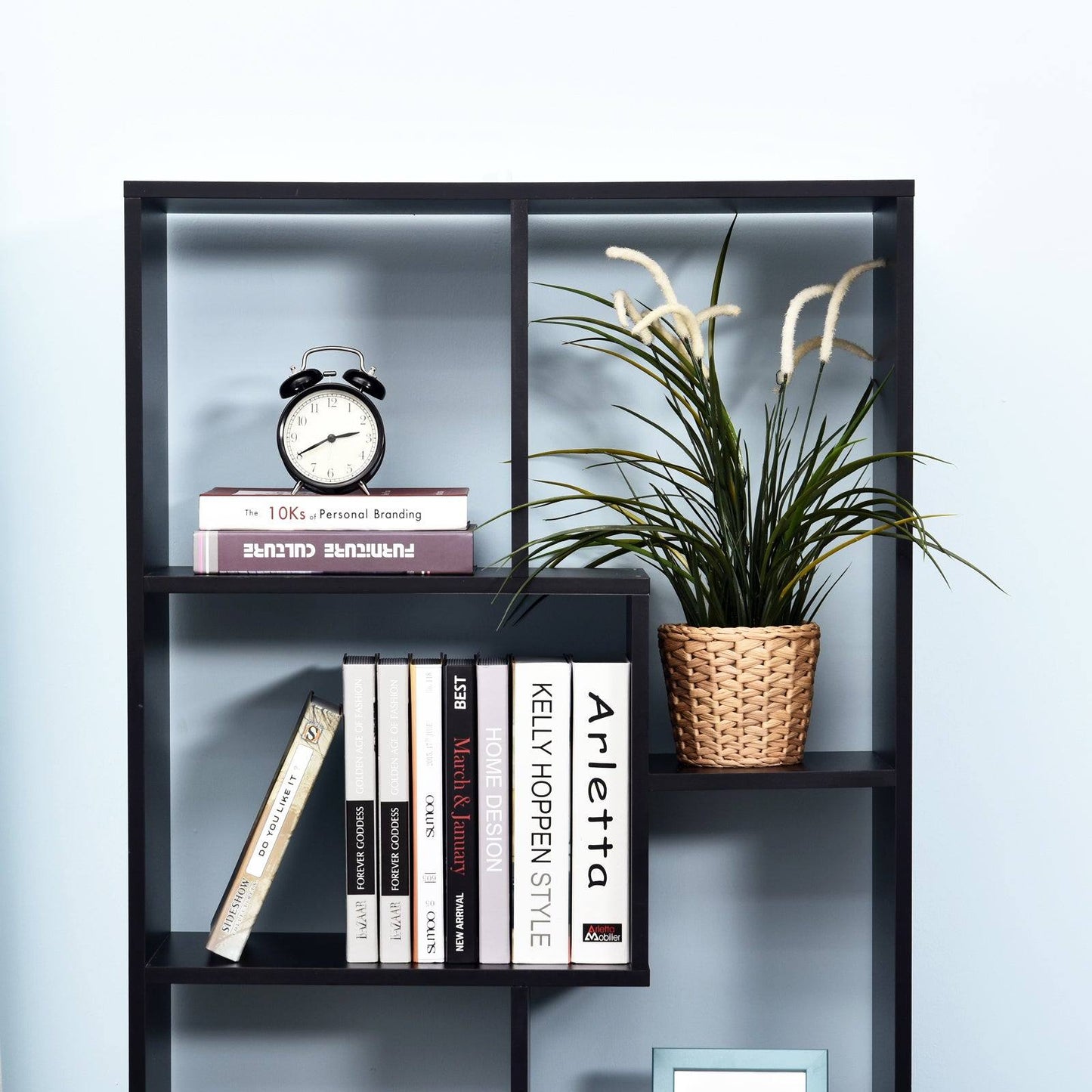 Eight-Section Tall Shelving Unit - Black