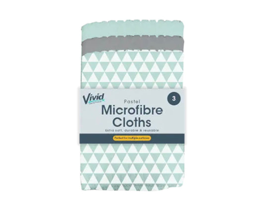 Pastel microfibre cloths 3 pack