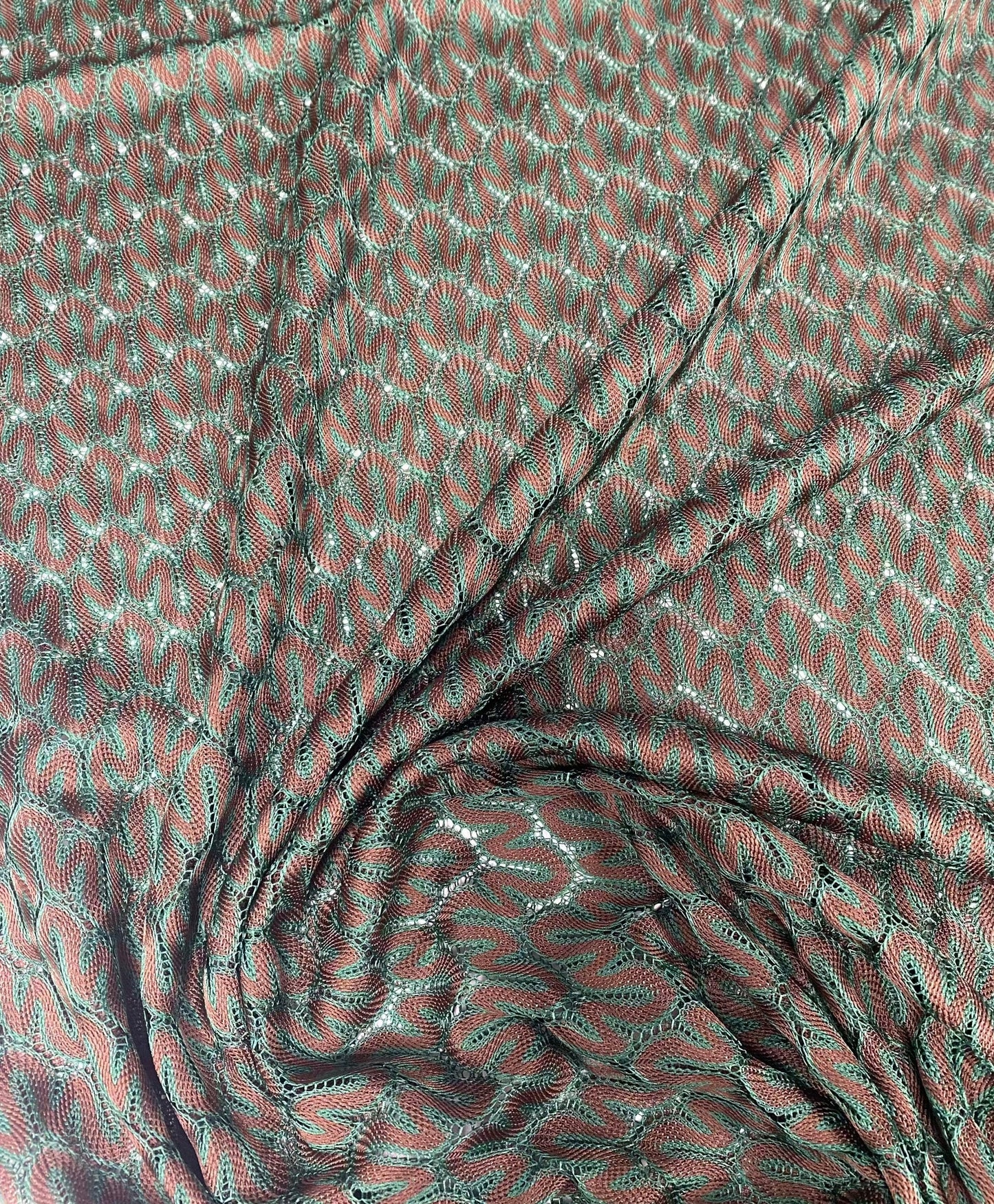 Woven Mesh Fabric in Green-Brown - Versatile Textiles for Crafting and Upholstery