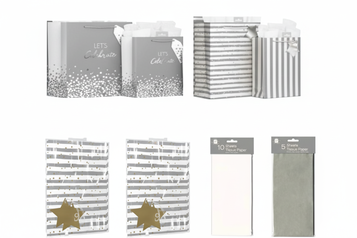 Mixed gift bag bundle - silver celebrations