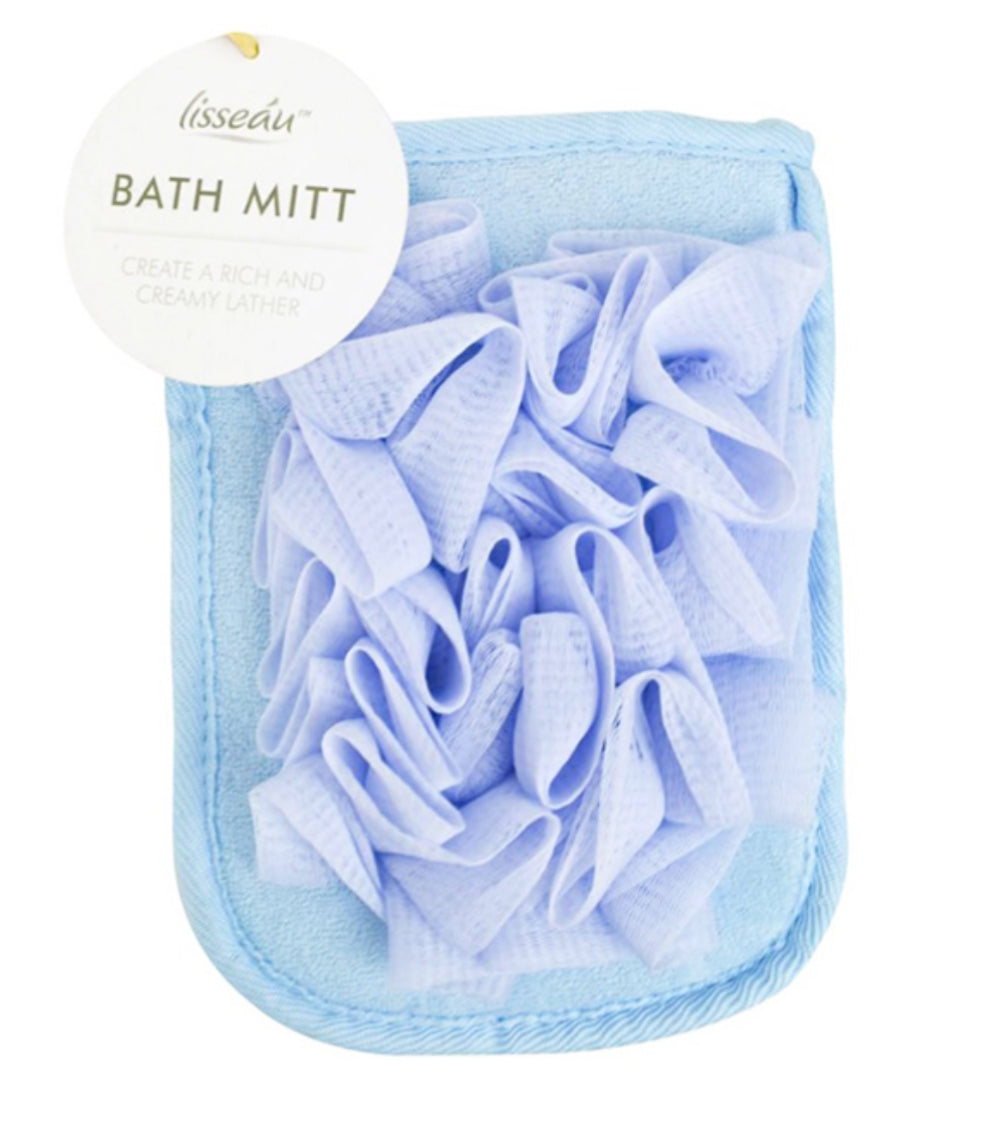 Luxury blue bath mitt