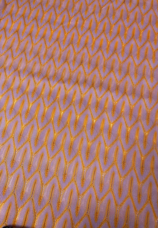 Zigzag Knit Jersey Mesh Fabric in Lilac  Orange