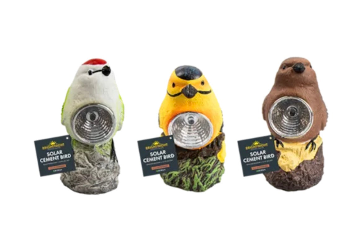 Cement bird solar light