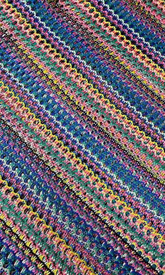 Multicolor Chevron Zigzag Knit Jersey Fabric for Apparel and Crafts