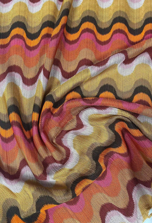 Retro Wavy Mesh Fabric for Unique Fashion and Craft Projects