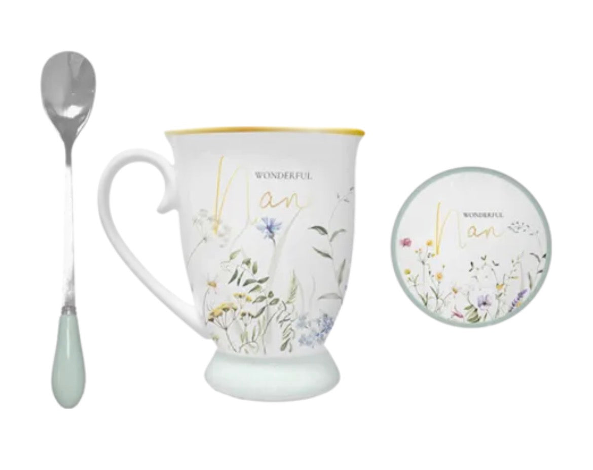Wonderful nan mug, spoon and coaster