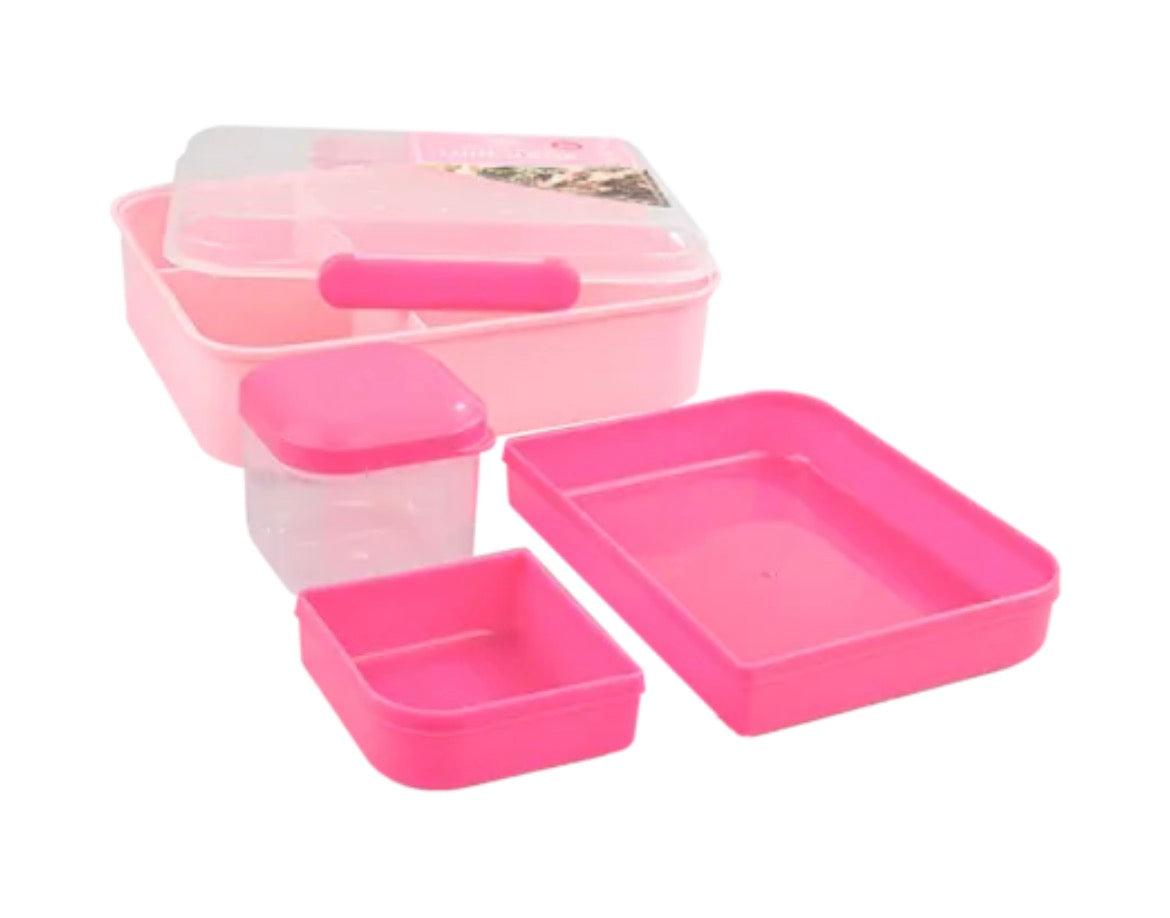 Sectioned double layer lunch box with the sauce pot 1500ml