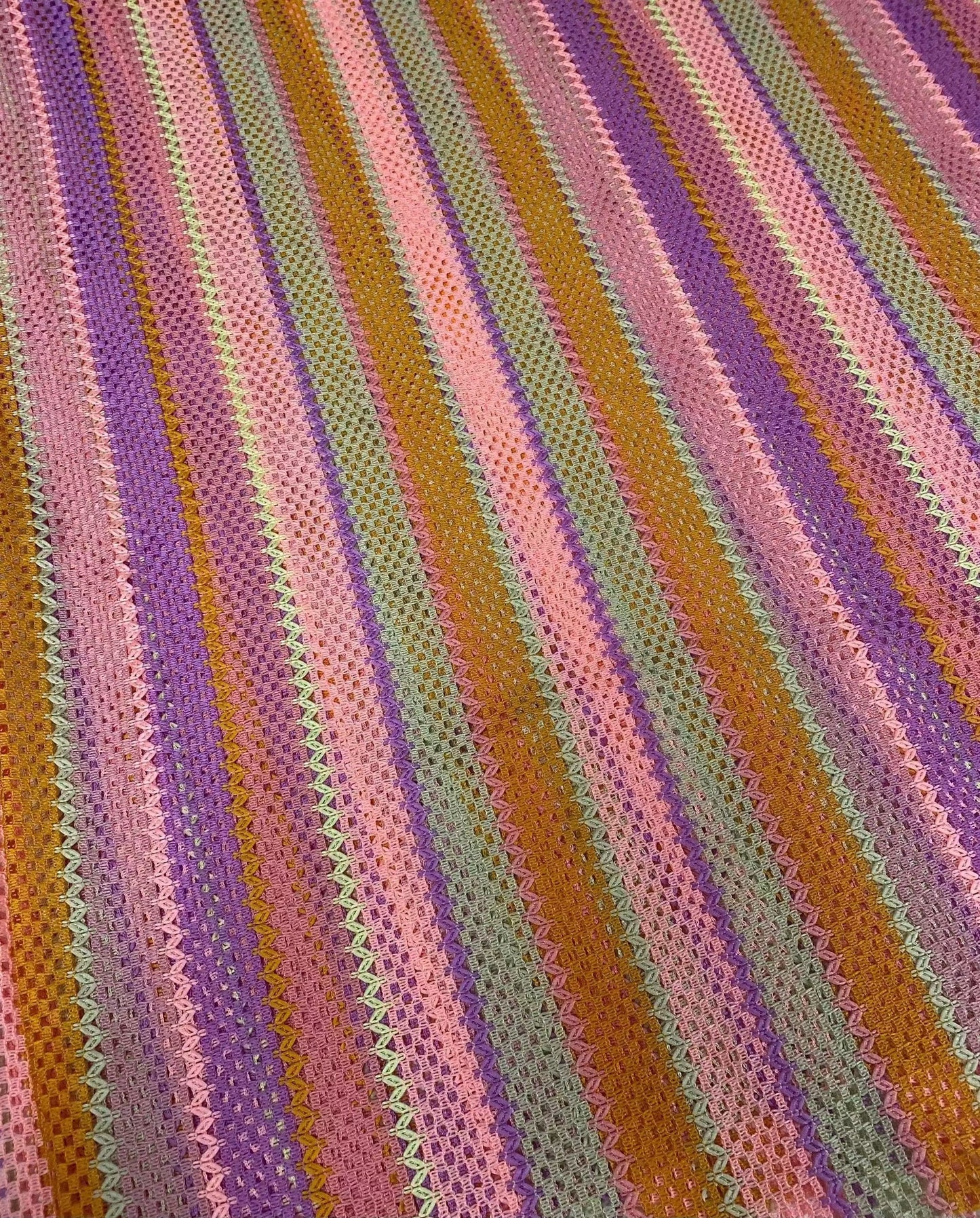 Pink Striped Knit Mesh Fabric for Fashion and Crafts
