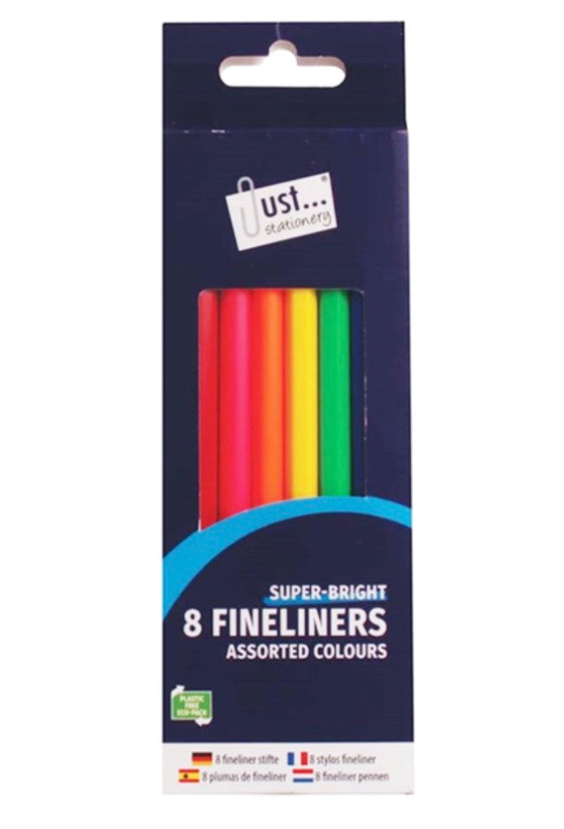 Coloured fineliner pens 8 pack